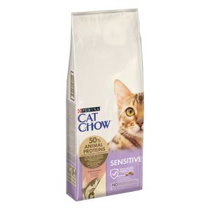 PURINA Cat Chow Sensitive, Somon, hrană uscată pentru pisici, sensibilități digestive