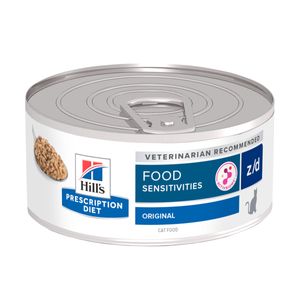 HILL'S Prescription Diet z/d Food Sensitivities, dietă veterinară pisici, conservă hrană umedă, afecțiuni dermatologice și sistem digestiv, 156g