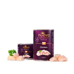 NUEVO, Pui, conservă hrană umedă fără cereale pisici, (pate), 400g