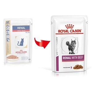 ROYAL CANIN VETERINARY DIET Renal, Vită, dietă veterinară, plic hrană umedă pisici, sistem renal, (în sos), bax, 85g x 12buc