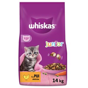 WHISKAS Junior, Pui, hrană uscată pisici junior