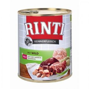 RINTI, XS-XL, Vânat, conservă hrană umedă fără cereale câini, (în suc propriu)