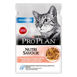 PURINA Pro Plan Housecat Nutrisavour, Somon, hrană umedă pisici, (în sos)