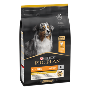 PURINA Pro Plan Light/Sterilised Adult S-XL, Pui, hrană uscată câini sterilizați