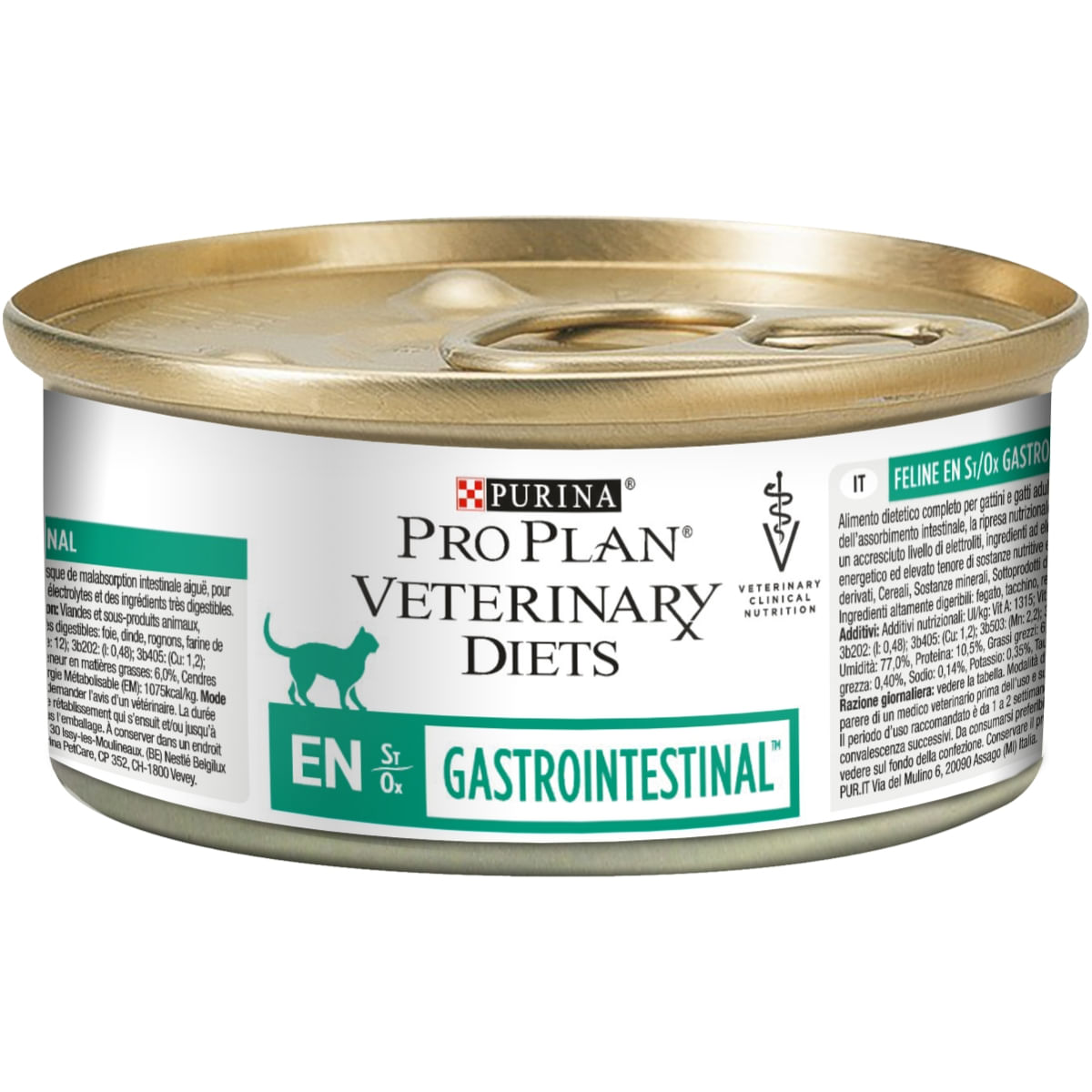 PURINA Pro Plan Veterinary Diets Gastrointestinal Mousse, dietă veterinară pisici, conservă hrană umedă, afecțiuni digestive, 195g (conserva)