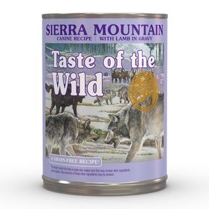TASTE OF THE WILD Sierra Mountain, Miel, conservă hrană umedă fără cereale câini, (în sos)
