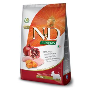 N&D Pumpkin Adult Mini, XS-S, Pui și Rodie, hrană uscată fără cereale câini