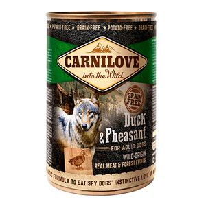 CARNILOVE, Rață și Fazan, conservă hrană umedă fără cereale câini, (în aspic), 400g