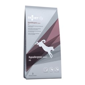 TROVET Dog Hypoallergenic IPD, Proteina de Insecte, dietă veterinară câini, hrană uscată, afecțiuni digestive și dermatologice