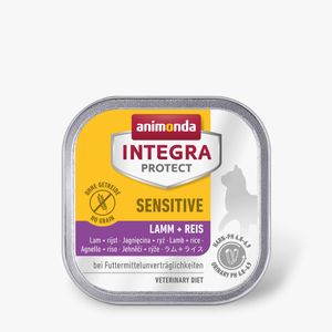 INTEGRA PROTECT Sensitive, Miel și Orez, dietă veterinară, tăviță hrană umedă pisici, alergii, sistem digestiv, (în aspic), 100g