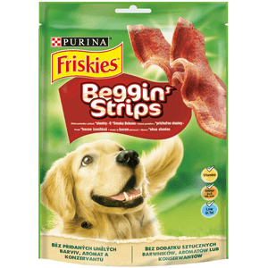 PURINA Friskies Beggin' Strips, Vită, recompense câini, fâșii, 120g