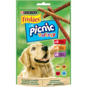 PURINA Friskies Picnic Variety, Vită, Pui și Miel, recompense câini, batoane, 126g