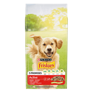 PURINA Friskies Adult Active, Vită, hrană uscată câini, activitate intensă