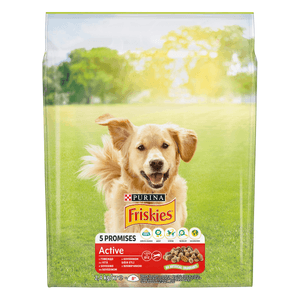 PURINA Friskies Adult Active, Vită, hrană uscată câini, activitate intensă