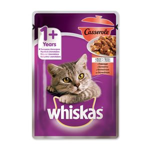 WHISKAS Casserole, Vită, hrană umedă pisici, (în aspic)