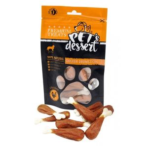 PET'S DESSERT Drumsticks, XS-XL, Pui, punguță recompense fără cereale câini