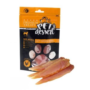 PET'S DESSERT Soft Strip, XS-XL, Pui, punguță recompense fără cereale câini