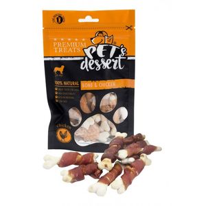 PET'S DESSERT Bone & Chicken, XS-XL, Pui, punguță recompense fără cereale câini