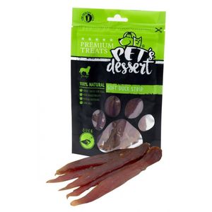 PET'S DESSERT Soft Strip, XS-XL, Rață, punguță recompense fără cereale câini, 80g