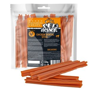 PET'S DESSERT Dental Stick, XS-XL, Pui, punguță recompense fără cereale câini, 500g