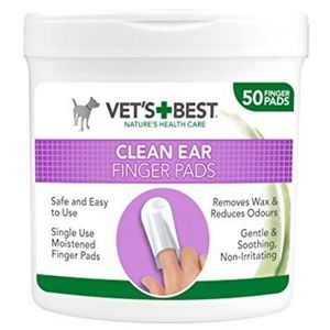 Vet's Best Ear Finger, servetele pentru igiena urechii, 50 buc