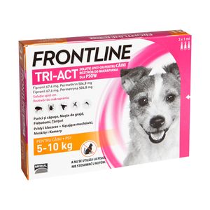 Frontline Tri-Act, solutie spot-on antiparazitară, câini