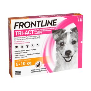 Frontline Tri-Act, solutie spot-on antiparazitară, câini