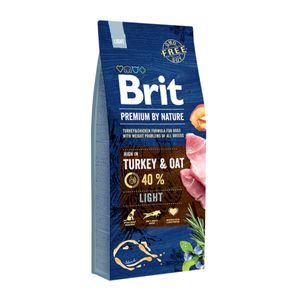 BRIT Premium By Nature Light, Curcan cu Ovăz, hrană uscată câini, managementul greutății