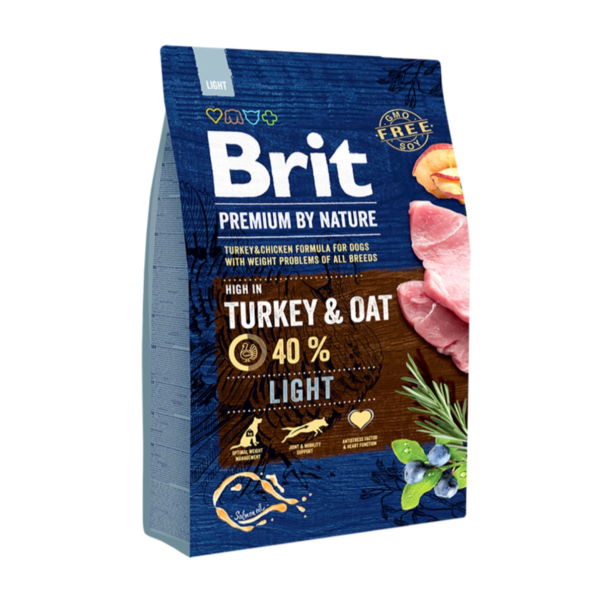 BRIT Premium By Nature Light, Curcan cu Ovăz, hrană uscată câini, managementul greutății, 3kg 3kg