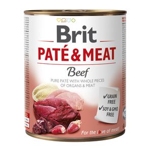 BRIT Pate & Meat, Vită, conservă hrană umedă fără cereale câini, (pate cu bucăți de carne)