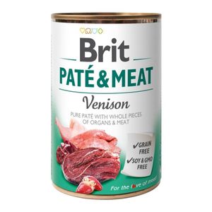 BRIT Pate & Meat, Vânat, conservă hrană umedă fără cereale câini, (pate cu bucăți de carne)