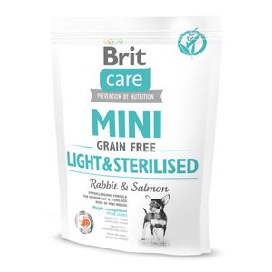 BRIT Care Mini Light & Sterilised, XS-S, Iepure, hrană uscată fără cereale câini sterilizați