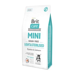 BRIT Care Mini Light & Sterilised, XS-S, Iepure, hrană uscată fără cereale câini sterilizați