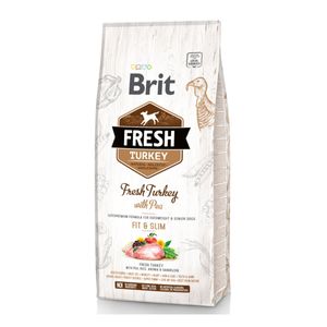 BRIT Fresh Fit & Slim Adult S-XL, Curcan cu Mazăre, hrană uscată conținut redus cereale câini, managemetul greutății