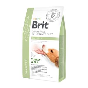 BRIT GF Veterinary Diet Diabetes, Curcan cu Mazăre, dietă veterinară câini, hrană uscată fără cereale