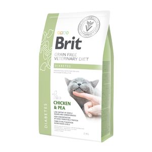 BRIT GF Veterinary Diet Diabetes, Pui cu Mazăre, dietă veterinară pisici, hrană uscată fără cereale