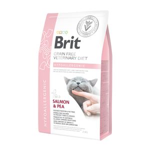 BRIT GF Veterinary Diet Hypoallergenic, Somon cu Mazăre, dietă veterinară pisici, hrană uscată fără cereale