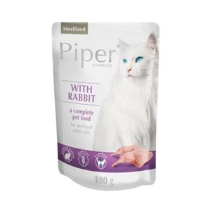 Piper Cat Adult Sterilizat cu Iepure, 100 g