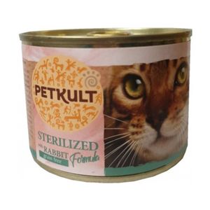 PETKULT Sterilised, Iepure, conservă hrană umedă fără cereale pisici