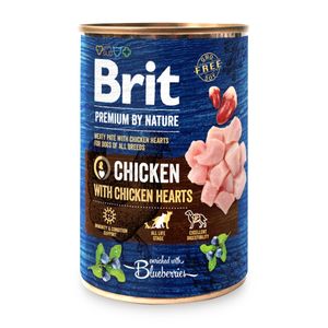 BRIT Premium By Nature, Pui și Inimi, conservă hrană umedă fără cereale câini, (pate)