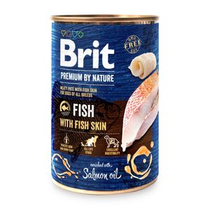 BRIT Premium By Nature, Pește și Piele, conservă hrană umedă fără cereale câini, (pate)