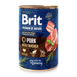 BRIT Premium By Nature, Porc și Trahee, conservă hrană umedă fără cereale câini, (pate)