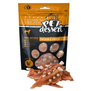 PET'S DESSERT, XS-XL, Pui și Brânză, punguță recompense fără cereale câini