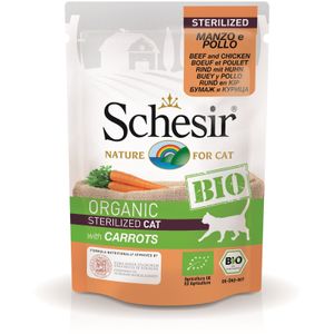 Schesir Cat Bio Sterilised cu Vita, Pui si Morcovi, Plic 85 g