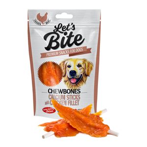 BRIT Let's Bite Chewbones Calcium Sticks with Chicken Fillet, Pui, recompense fără cereale câini, oase cu carne