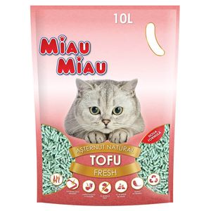 MIAU MIAU, Fresh, așternut igienic pisici, peleți, tofu, aglomerant, ecologic, biodegradabil, 10l