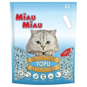 MIAU MIAU, Talc, așternut igienic pisici, peleți, tofu, aglomerant, ecologic, biodegradabil, 6l