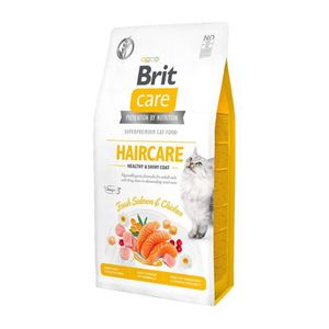 BRIT Care Haircare Healthy & Shiny Coat, Somon și Pui, hrană uscată fără cereale pisici, piele și blană