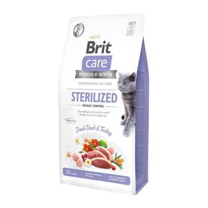 BRIT Care Sterilized Weight Control, Rață și Curcan, hrană uscată fără cereale pisici sterilizate, managementul greutății