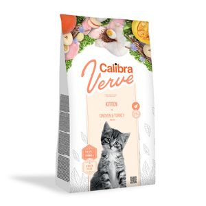 CALIBRA Verve GF Kitten, Pui și Curcan, hrană uscată fară cereale pisici junior